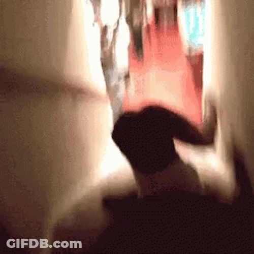 Pink Hair Girl Tripped Falling Down Stairs GIF