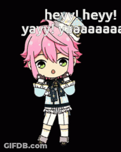 Pink Hair Green Eyes Cartoon Girl Heyy Heyy Yayy GIF