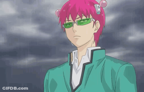 Pink Hair Green Glasses Cartoon Character With Bubbles GIF