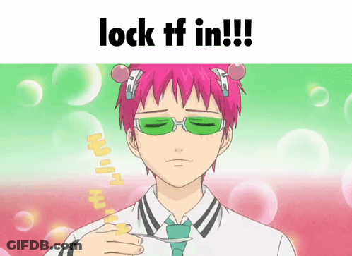 Pink Hair Green Glasses Cartoon Holding Spoon Saying Lock Tf In GIF