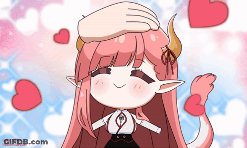 Pink Hair Head Pat GIF