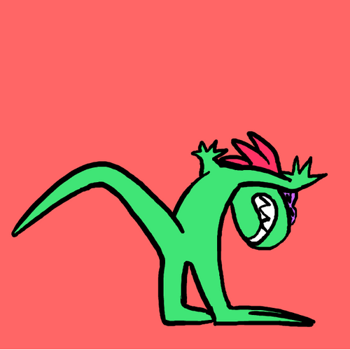 Pink Hair Rex Banging Head Against Wall GIF