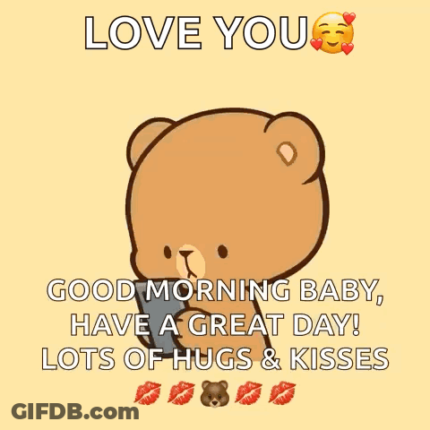 Pink Hair Teddy Bear Saying Love You GIF