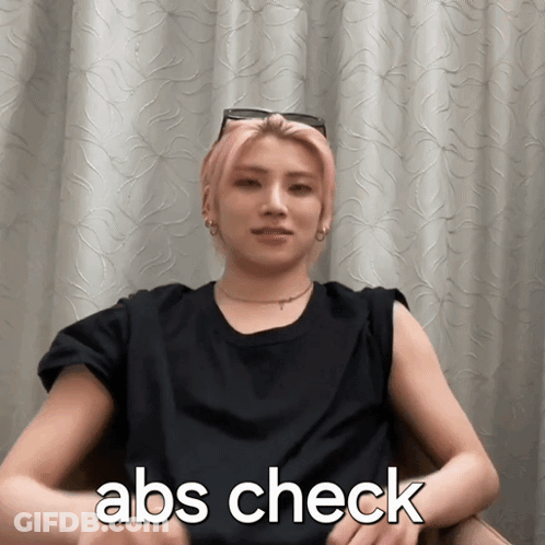 Pink Hair Woman Saying Abs Check GIF
