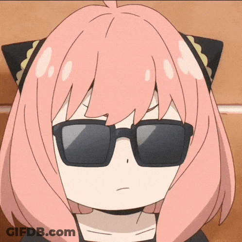 Pink Haired Anime Character With Sunglasses And Cat Ears GIF