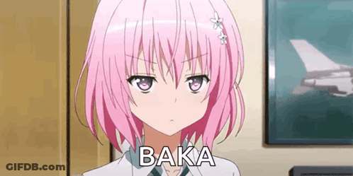 Pink Haired Anime Girl Baka GIF