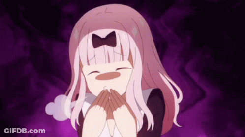 Pink Haired Anime Girl Covering Mouth GIF