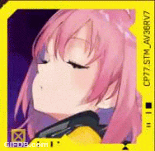 Pink Haired Anime Girl Eyes Closed GIF
