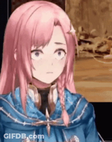 Pink Haired Anime Girl In Blue Jacket GIF