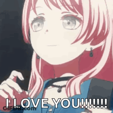 Pink-Haired Anime Girl Making Heart I Love You GIF