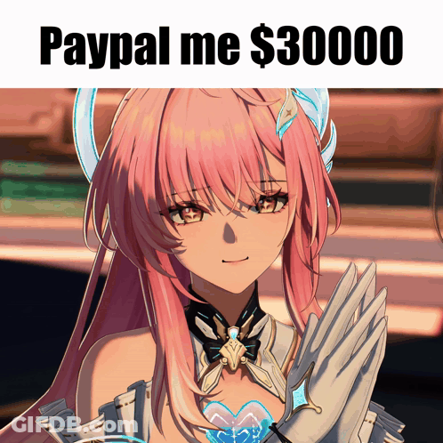 Pink Haired Anime Girl Pay Me 30000 GIF