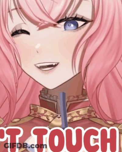 Pink Haired Anime Girl Saying I Touch GIF