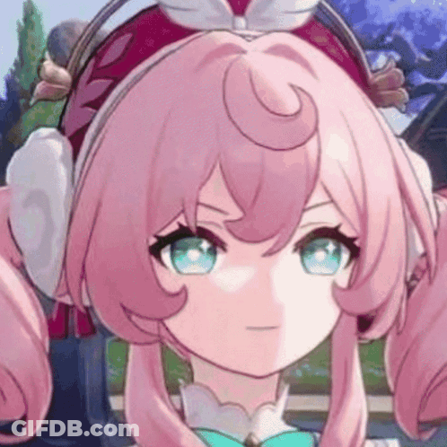 Pink Haired Anime Girl Wearing Ear Muffs And Bow GIF