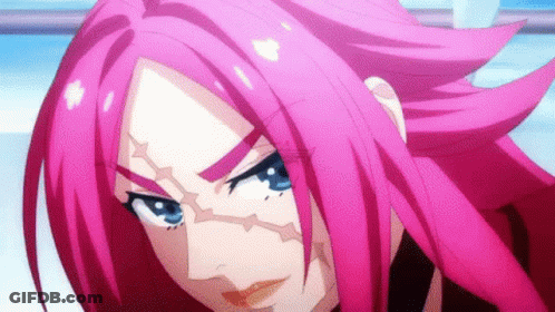 Pink Haired Anime Girl With Blue Eyes GIF