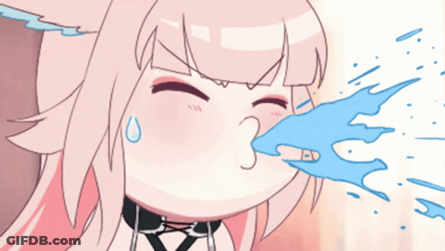 Pink Haired Anime Spit GIF