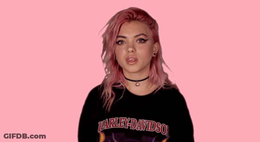 Pink Haired Girl Blank Stare GIF
