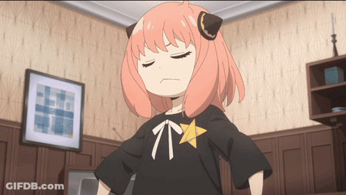 Pink-Haired Girl In Black Shirt With Arrow Up GIF