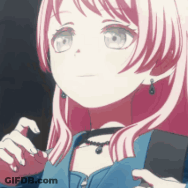 Pink-Haired Girl In Blue Shirt And Earrings GIF
