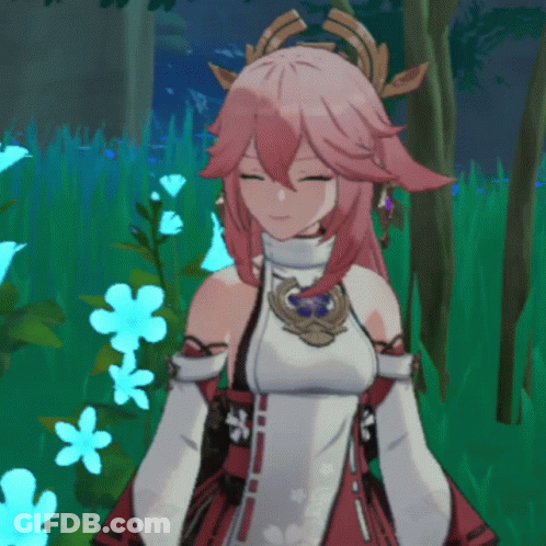 Pink-Haired Girl In Flower Field GIF