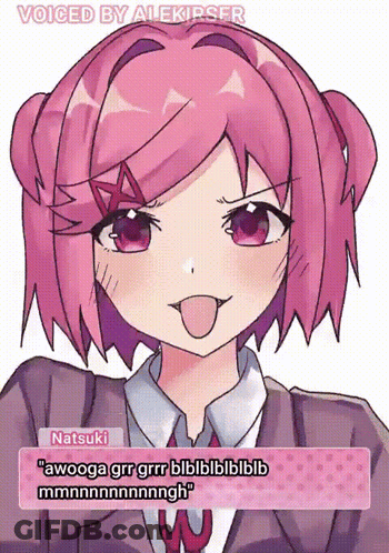 Pink Haired Girl Making A Face GIF