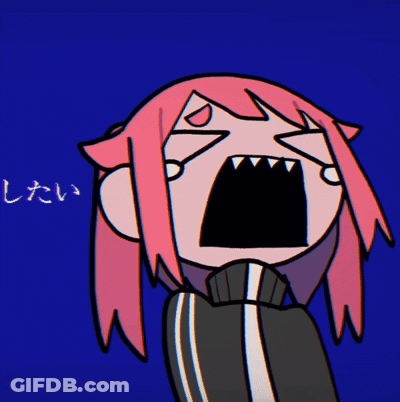 Pink Haired Girl Making Face GIF