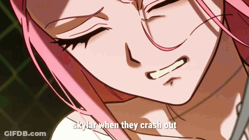 Pink Haired Girl Skylar When They Crash Out GIF