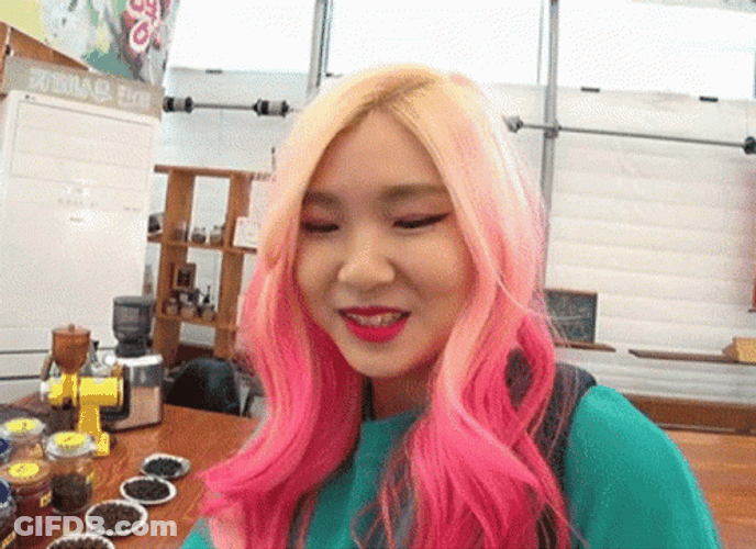 Pink Haired Girl Using Magnifying Glass GIF