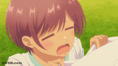 Pink-Haired Girl With Letter H On Forehead GIF