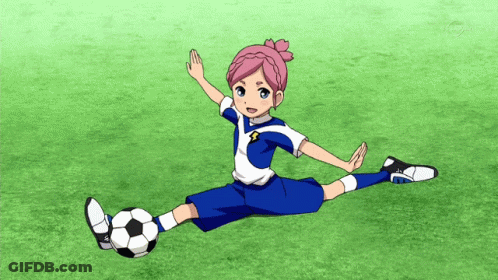 Pink-Haired Girl With Soccer Ball On Foot GIF