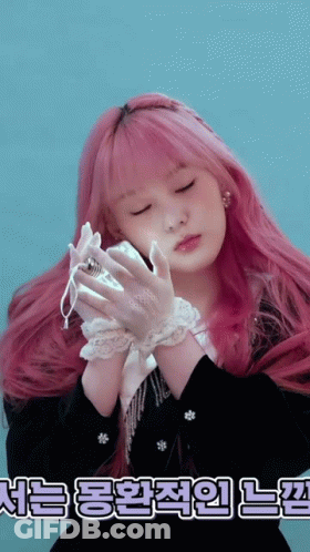 Pink-Haired Girl With White Gloves And Ring GIF