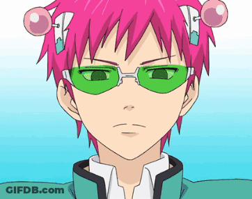 Pink-Haired Green-Glasses Cartoon Character Looking At Camera GIF