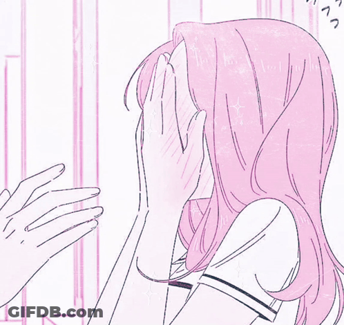 Pink-Haired Woman Covering Face GIF