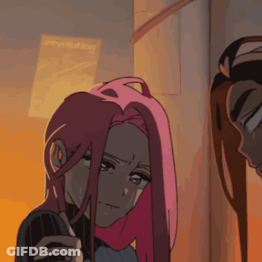 Pink Haired Woman Holding Revolution Sign GIF