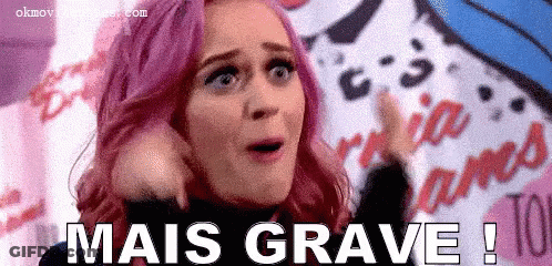 Pink Haired Woman Surprised Saying Mais Grave GIF