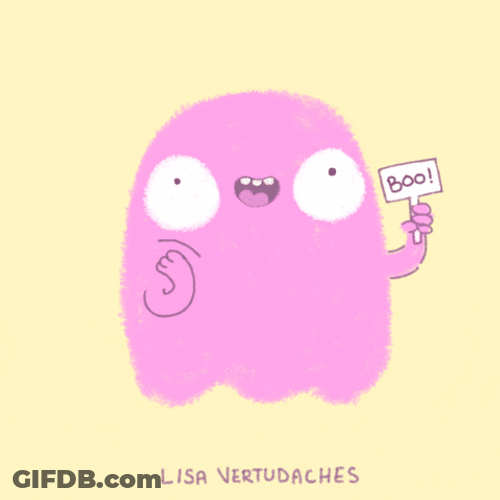 Pink Halloween Ghost Booo GIF