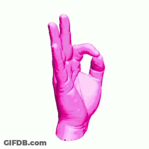 Pink Hand Making OK Sign GIF