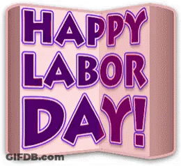 Pink Happy Labor Day Sign GIF