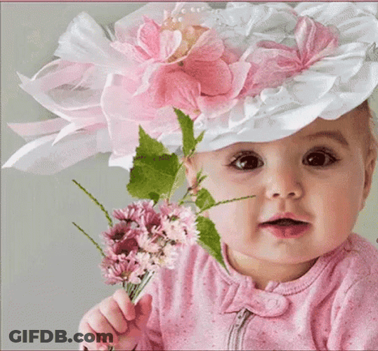 Pink Hat Baby Girl GIF