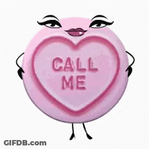 Pink Heart Candy Bar Saying Call Me GIF