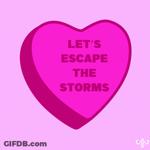 Pink Heart Candy Says Lets Escape GIF