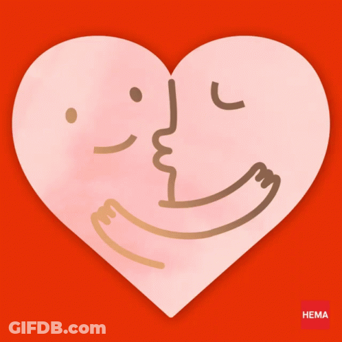 Pink Heart Face Hema GIF