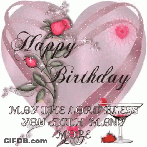 Pink Heart Happy Birthday Sis Message GIF