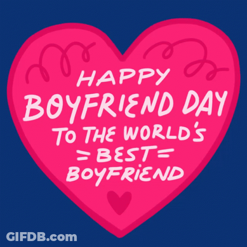 Pink Heart Happy Boyfriend Day To The World's Best Boyfriend GIF