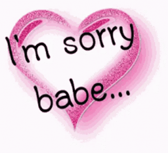 Pink Heart I Am Sorry Babe GIF
