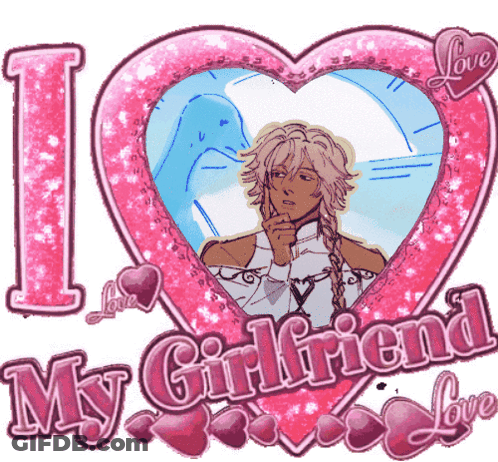 Pink Heart I Love My Girlfriend GIF