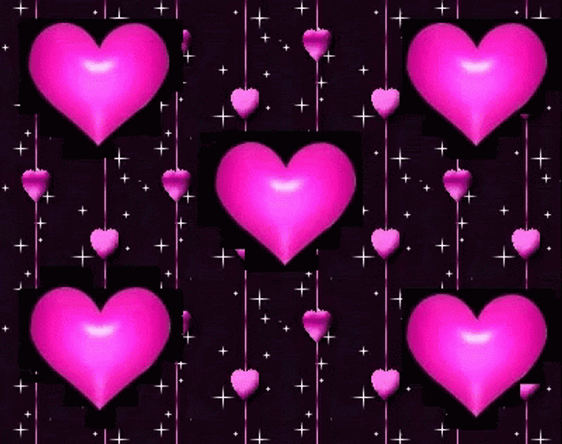 Pink Heart Love Glitter Rain GIF