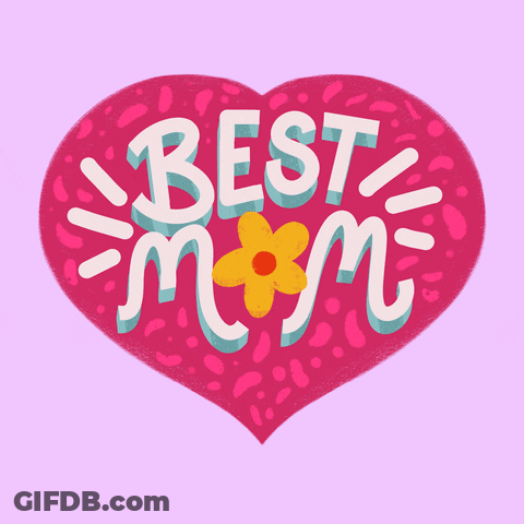 Pink Heart Saying Best Mom GIF