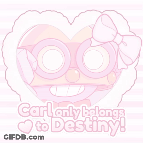 Pink Heart Saying Carl Only Belongs To Destiny GIF