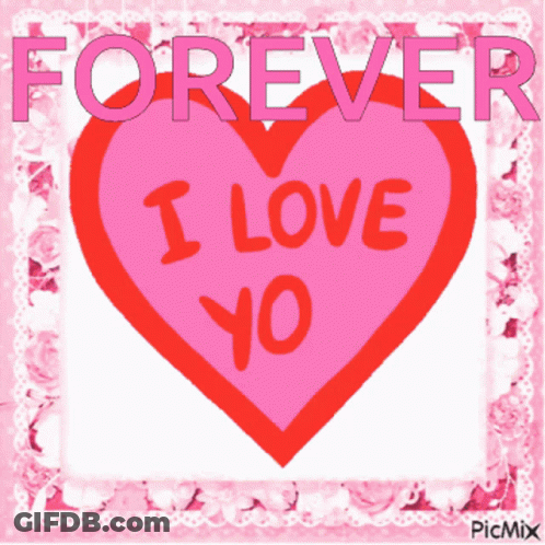 Pink Heart Saying Forever I Love You GIF