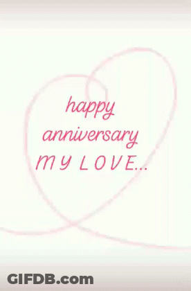 Pink Heart Saying Happy Anniversary My Love GIF
